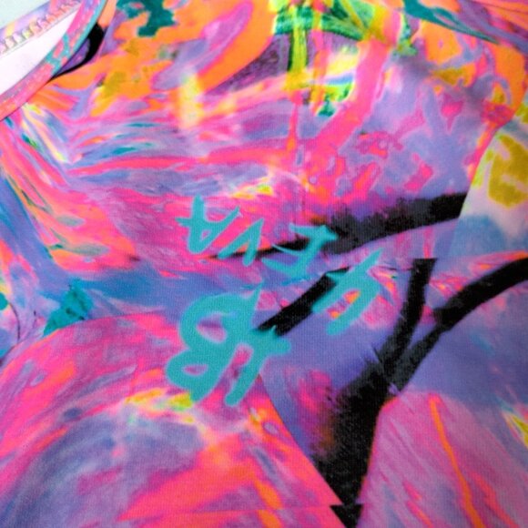 Lisa Blue Call Of The Whale Dress AUS UK 14 US 10 Beach Ruffle Psychedelic Swirl - Picture 14 of 16